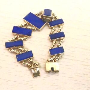 Custom made sterling silver set with lapis stone